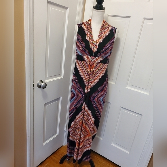 Chico's Dresses & Skirts - Chico's Geometric Print Maxi Knit Dress Size 1=Ladies 8/10, Colorful